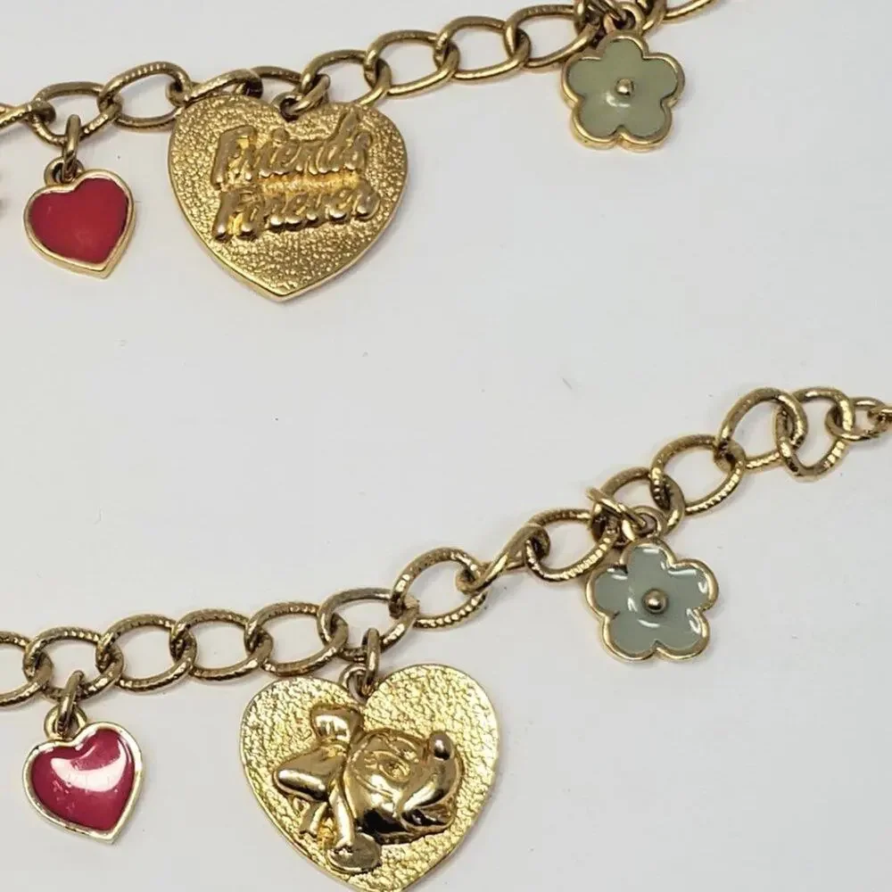 Disney Minnie Mouse Best Friend Charm Bracelet Set Vintage